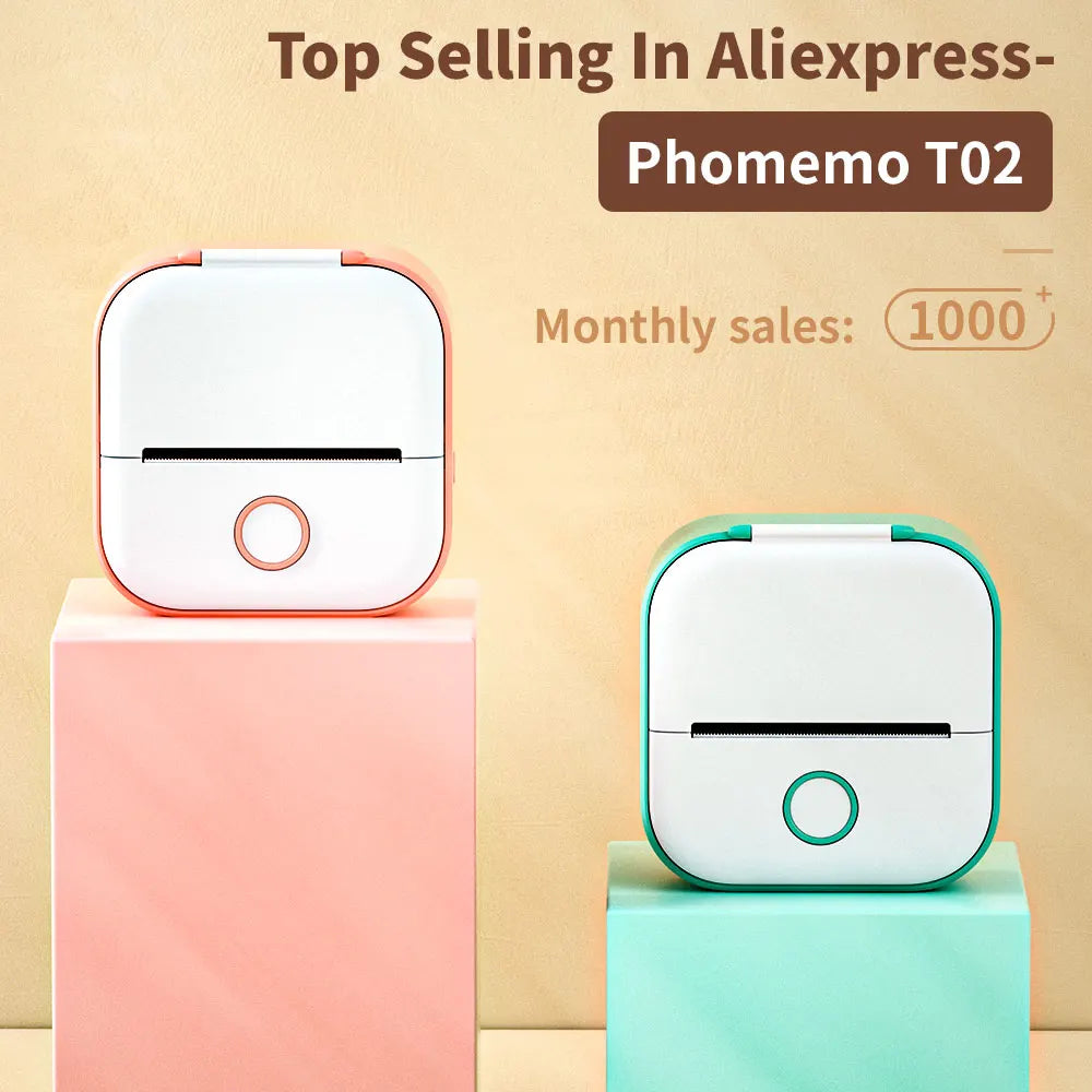 Phomemo-Portable Mini Thermal Printer, DIY Self-adhesive Sticker Label Machine.