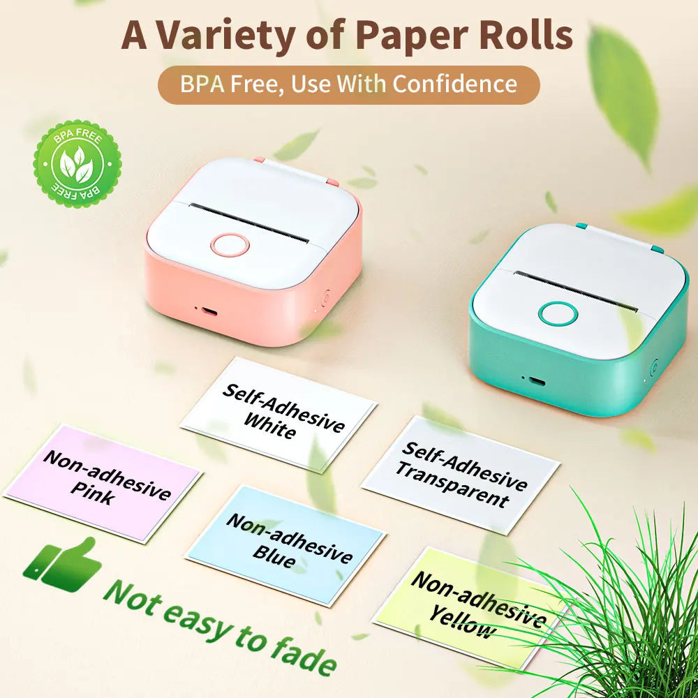 Phomemo-Portable Mini Thermal Printer, DIY Self-adhesive Sticker Label Machine.